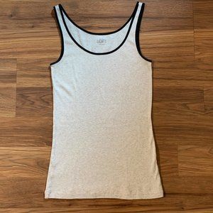LOFT Oatmeal and Black Trim Tank Top